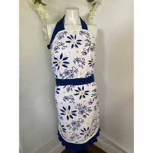 MUkitchen 100% Cotton Adjustable Temptations Print Design 36”L Apron OS Ruffles‎